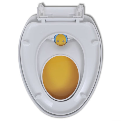 vidaXL Toilet Seats with Soft Close Lids 2pcs Plastic White and Yellow