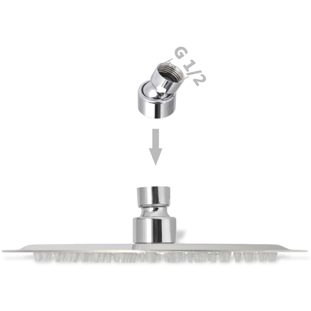 275934 vidaXL Rain Shower Head 2 pcs Stainless Steel Ø 20 cm (2x142154)