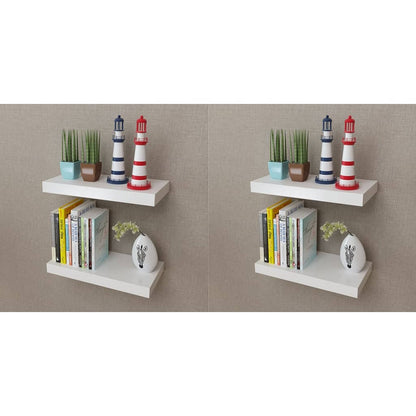 vidaXL Wall Shelves 4 pcs White 40 cm