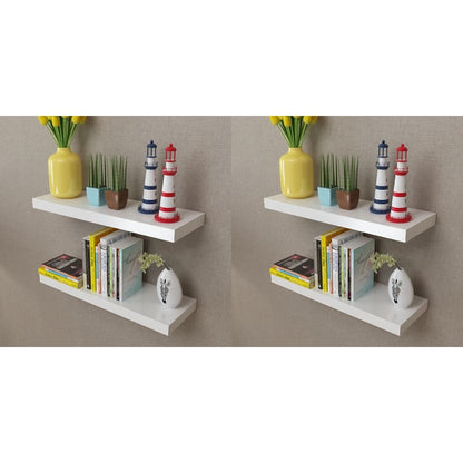 vidaXL Wall Shelves 4 pcs White 60 cm