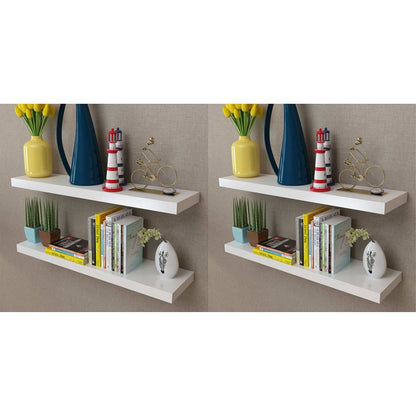 vidaXL Wall Shelves 4 pcs White 80 cm