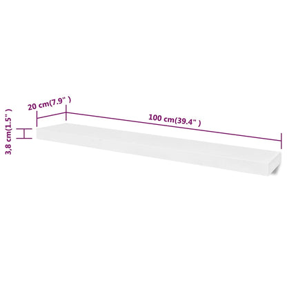 vidaXL Wall Shelves 4 pcs White 100 cm