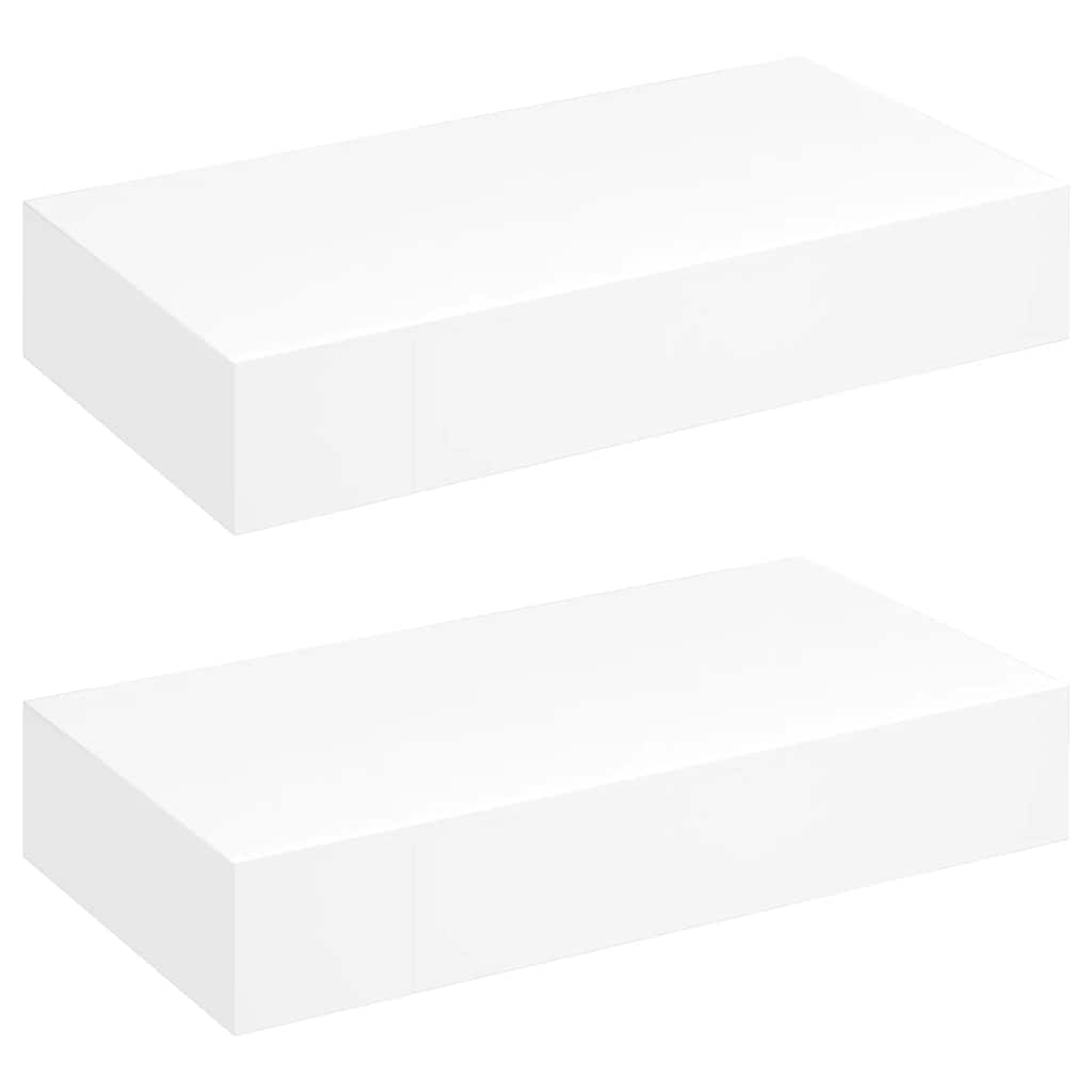 vidaXL Wall Mounted Shelf | Set of 2 | White | MDF with a matte finish