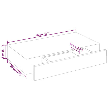 vidaXL Wall Mounted Shelf | Set of 2 | White | MDF with a matte finish