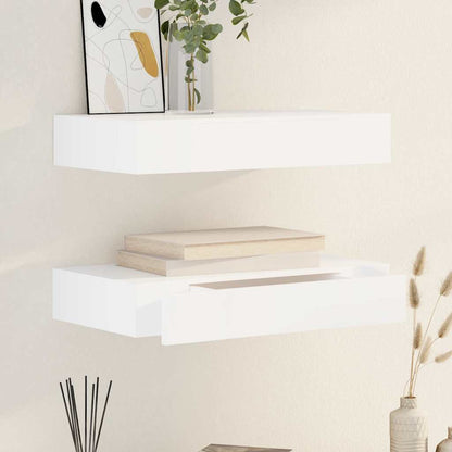 vidaXL Wall Mounted Shelf | Set of 2 | White | MDF with a matte finish