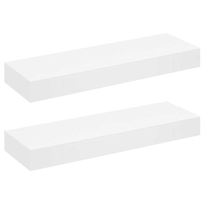 vidaXL Floating Wall Shelves with Drawers 2 pcs White 80 cm