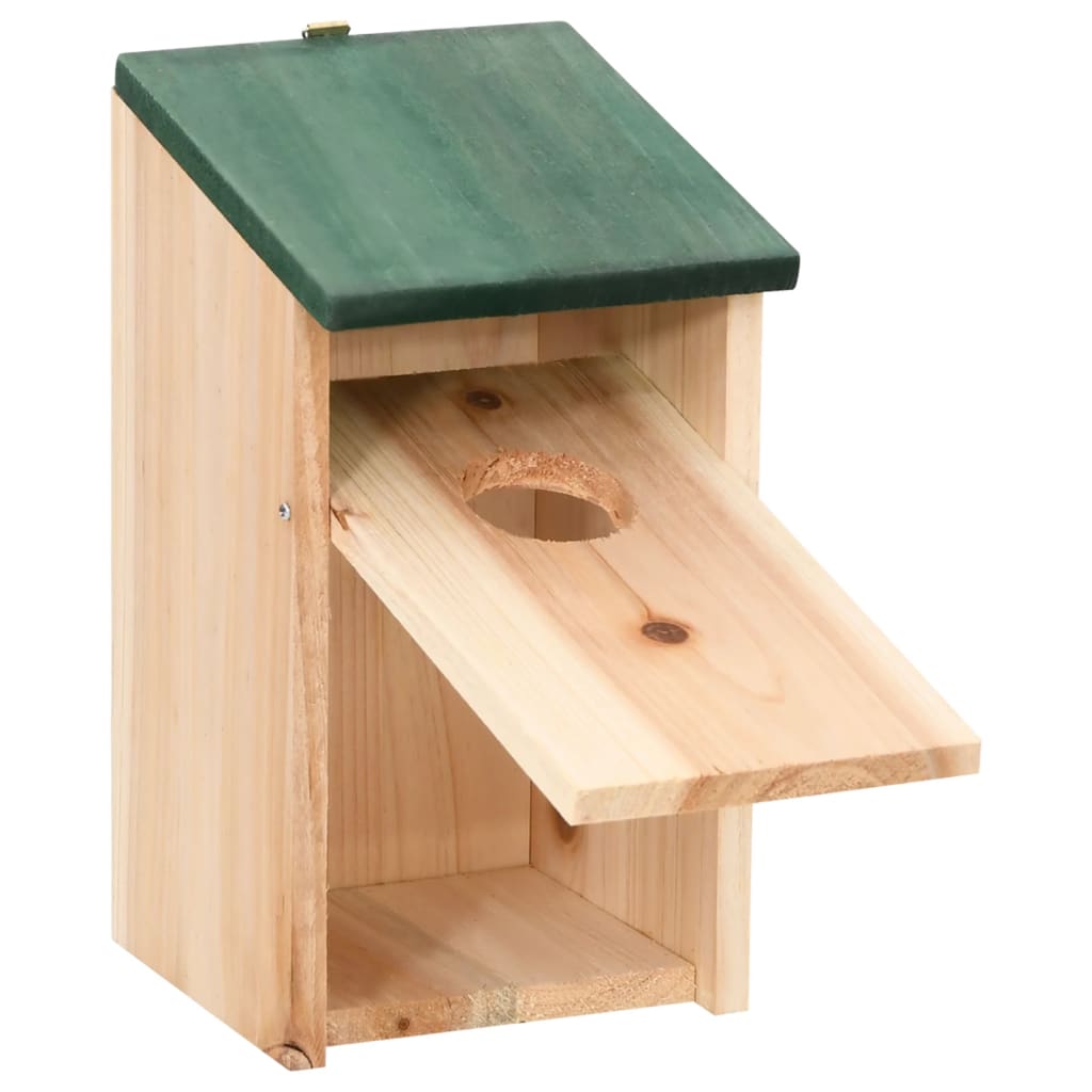 vidaXL Bird House | Green and Wood | Solid pine wood | Small | Durable
