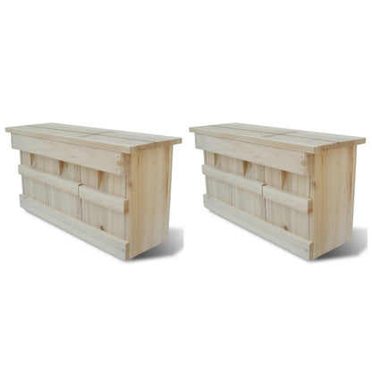 vidaXL Nest Box | Set of 2 | Natural wood | Solid wood | 44x15.5x21.5 cm