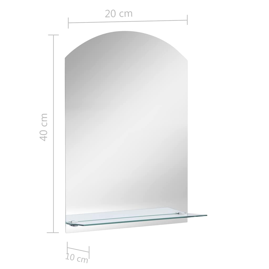249429 vidaXL Wall Mirror with Shelf 20x40 cm Tempered Glass