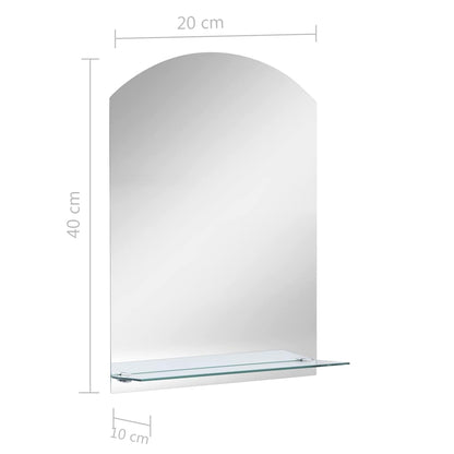 249429 vidaXL Wall Mirror with Shelf 20x40 cm Tempered Glass