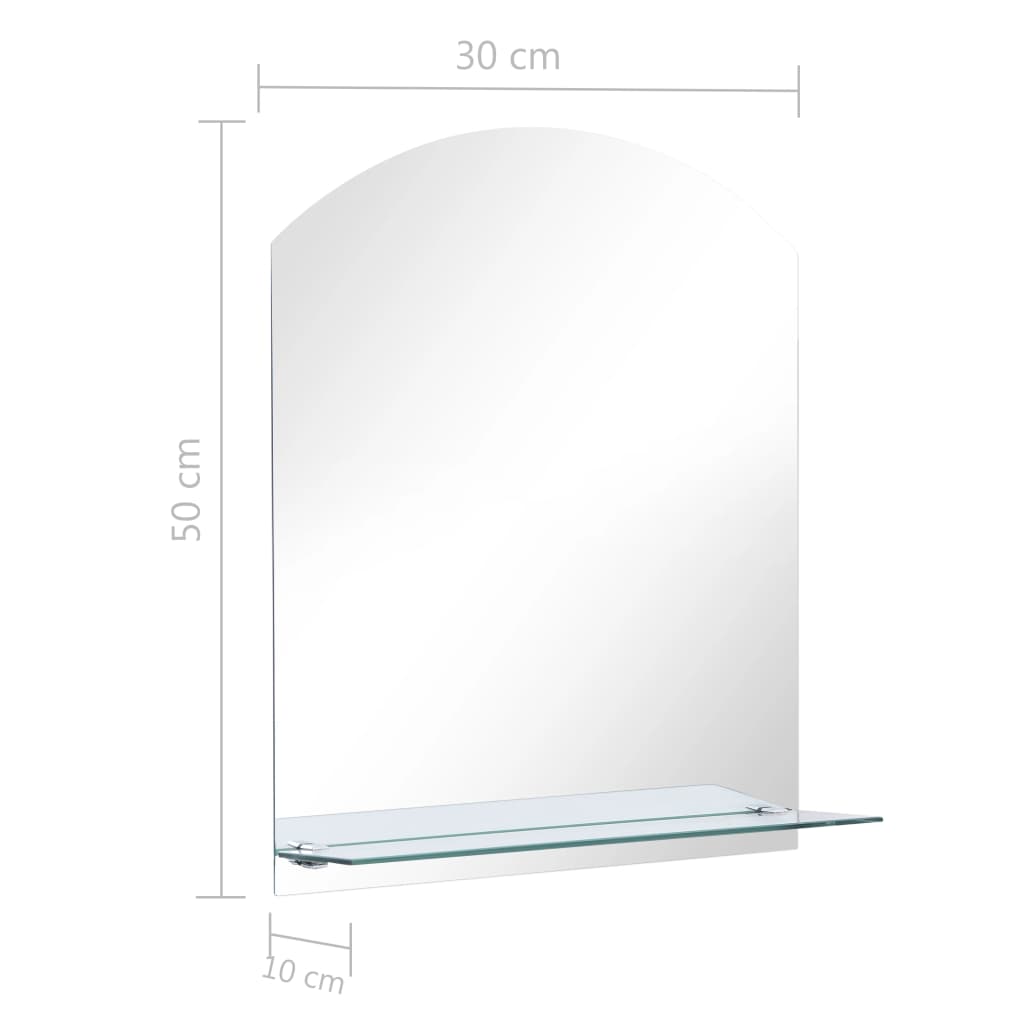 vidaXL Wall Mirror | Transparent | Toughened Glass | 30x50 cm | Minimalistic