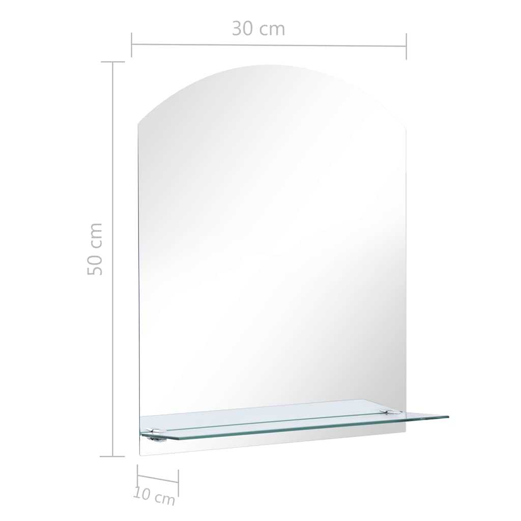 249430 vidaXL Wall Mirror with Shelf 30x50 cm Tempered Glass