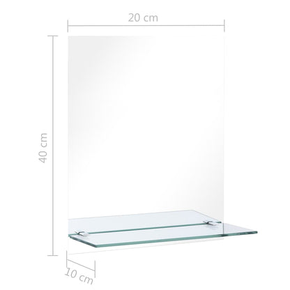 249433 vidaXL Wall Mirror with Shelf 20x40 cm Tempered Glass