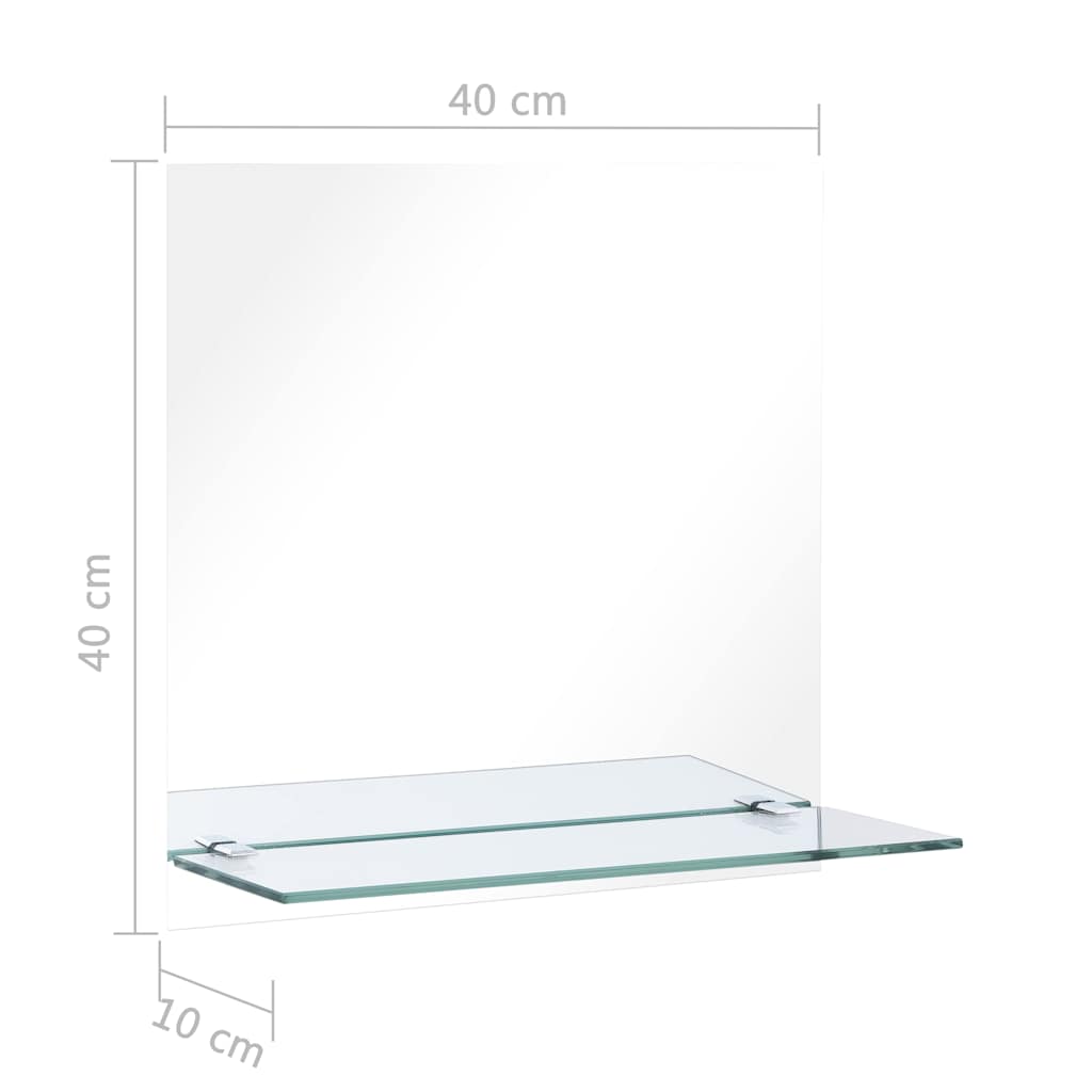 249436 vidaXL Wall Mirror with Shelf 40x40 cm Tempered Glass