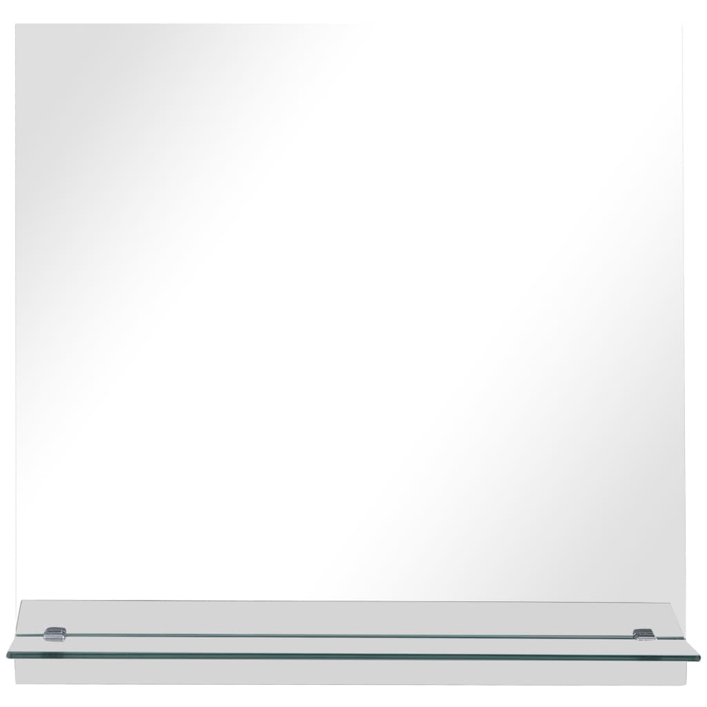 vidaXL Wall Mirror with Shelf 50x50 cm Tempered Glass