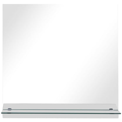 vidaXL Wall Mirror with Shelf 50x50 cm Tempered Glass