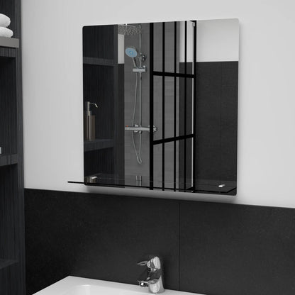 249437 vidaXL Wall Mirror with Shelf 50x50 cm Tempered Glass
