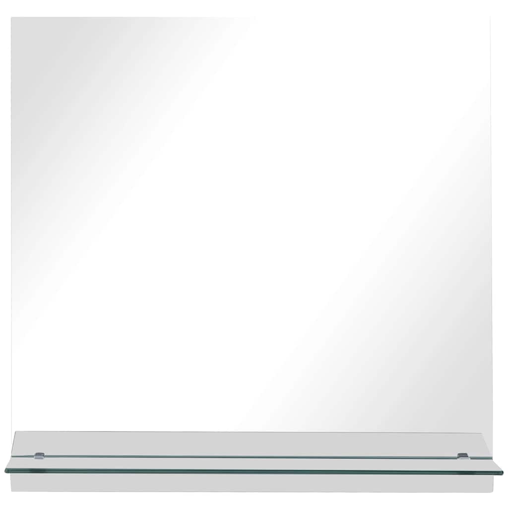 249439 vidaXL Wall Mirror with Shelf 60x60 cm Tempered Glass