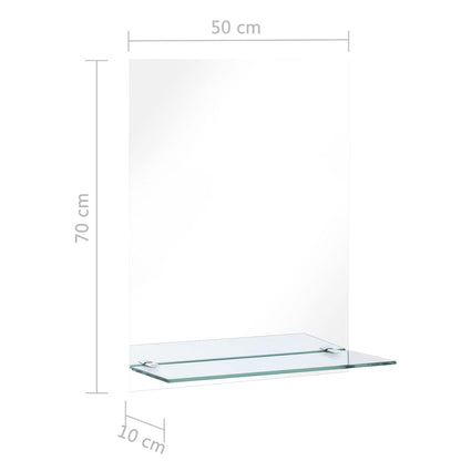 vidaXL Wall Mirror | Clear | Toughened Glass | 50 x 70 cm | Wall Mirror