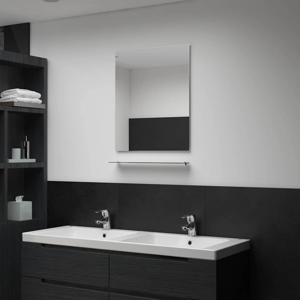 vidaXL Wall Mirror | Transparent | Tempered Glass | 50x60 cm | Decorative Inlays