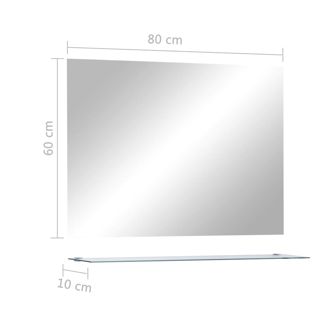 vidaXL Wall Mirror | See-Through | Tempered glass | 80x60 cm | Simple