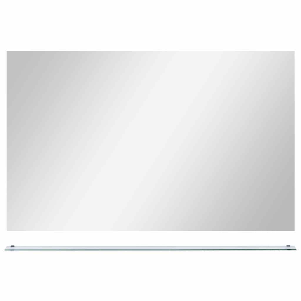 249443 vidaXL Wall Mirror with Shelf 100x60 cm Tempered Glass