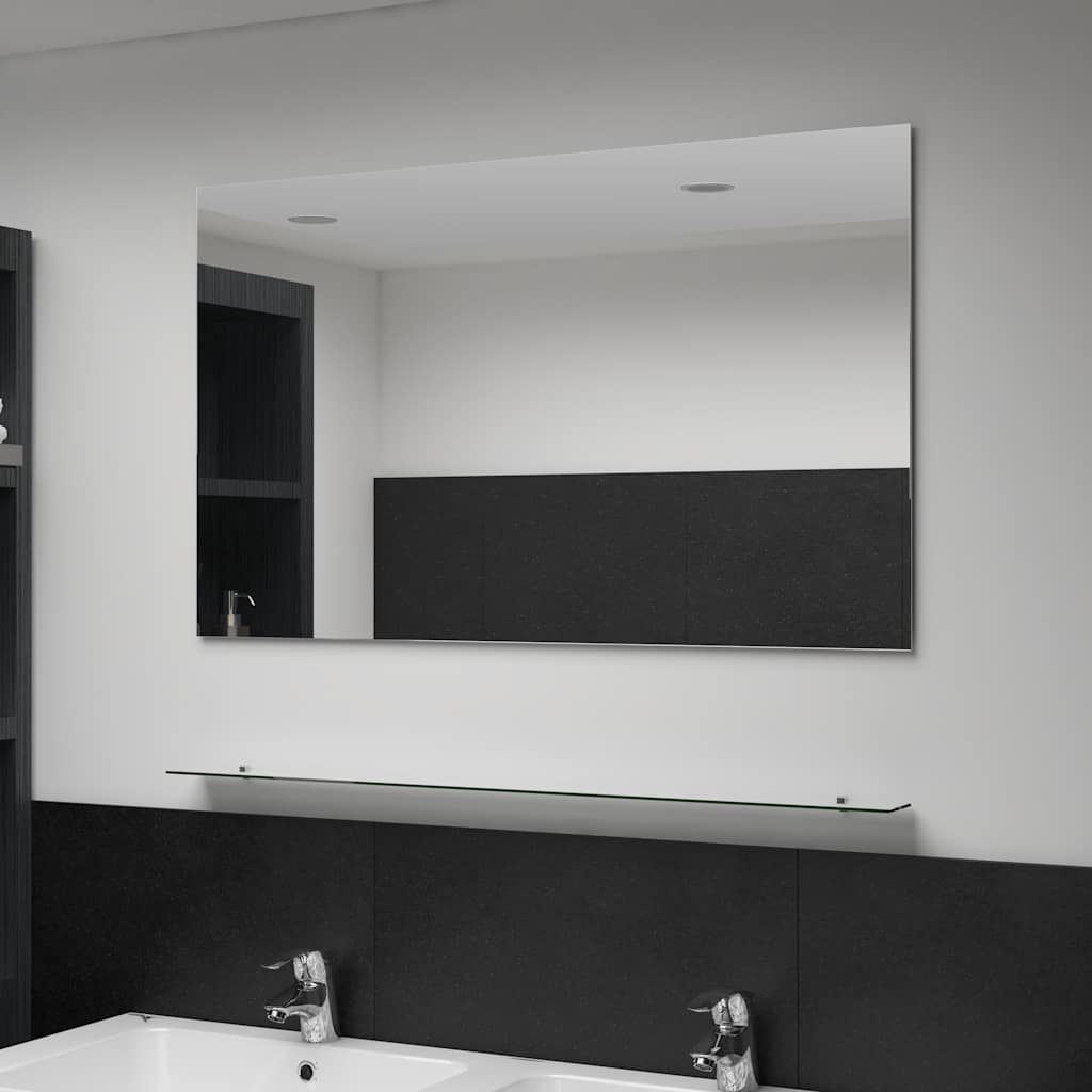 vidaXL Wall Mirror | Transparent | Tempered Glass | 100x60 cm