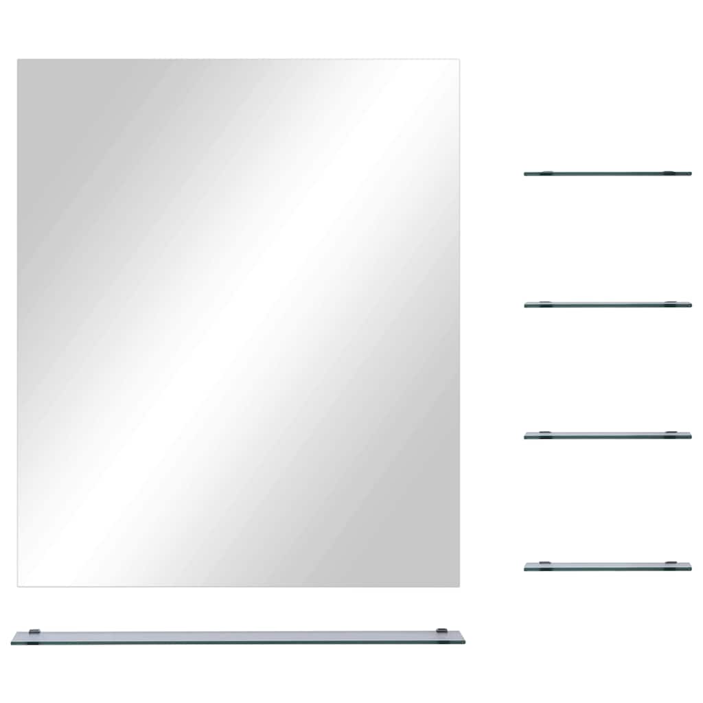 249444 vidaXL Wall Mirror with 5 Shelves Silver 50x60 cm
