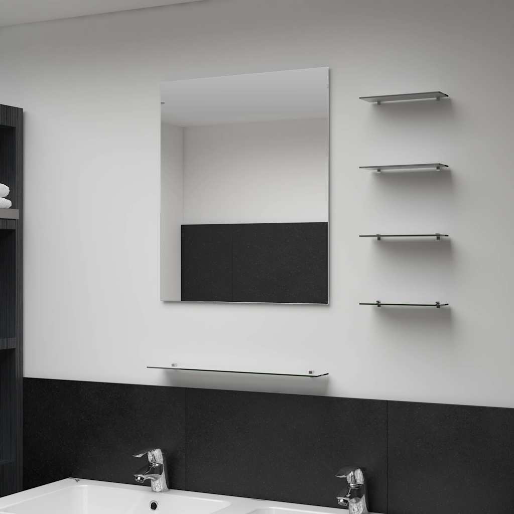 249444 vidaXL Wall Mirror with 5 Shelves Silver 50x60 cm
