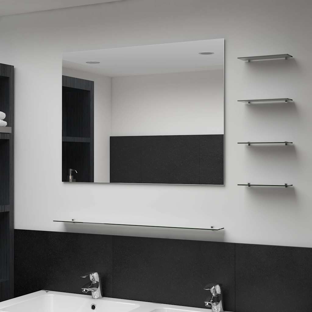249445 vidaXL Wall Mirror with 5 Shelves Silver 80x60 cm
