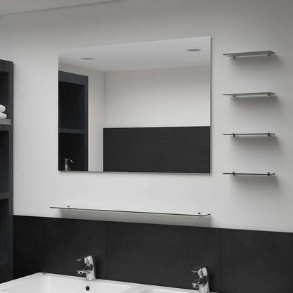 249445 vidaXL Wall Mirror with 5 Shelves Silver 80x60 cm