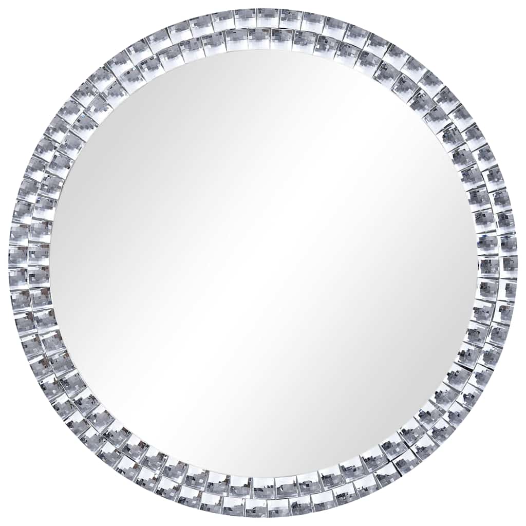 vidaXL Wall Mirror | Silver | Tempered glass, Acrylic crystal | 40 cm diameter