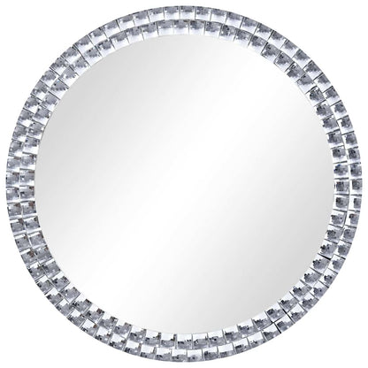 vidaXL Wall Mirror | Silver | Tempered glass, Acrylic crystal | 40 cm diameter