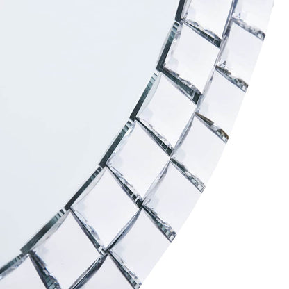 vidaXL Wall Mirror | Silver | Tempered glass, Acrylic crystal | 40 cm diameter