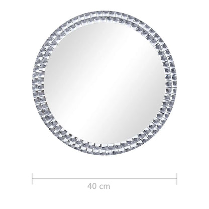 vidaXL Wall Mirror | Silver | Tempered glass, Acrylic crystal | 40 cm diameter