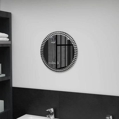 vidaXL Wall Mirror | Silver | Tempered glass, Acrylic crystal | 40 cm diameter