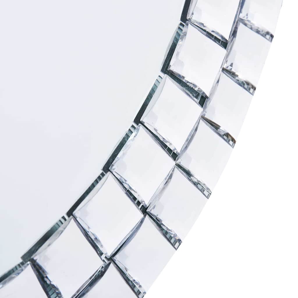 vidaXL Wall Mirror | Silver | Acrylic Crystal, Tempered Glass | 60 cm Diameter