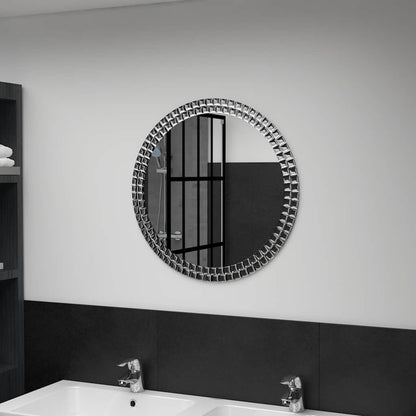 vidaXL Wall Mirror | Silver | Acrylic Crystal, Tempered Glass | 60 cm Diameter