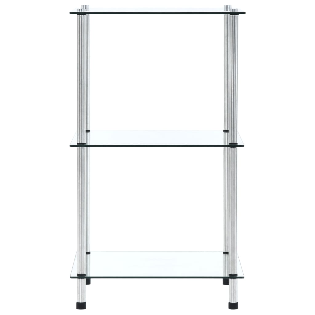 vidaXL 3-Tier Shelf Transparent 40x40x67 cm Tempered Glass