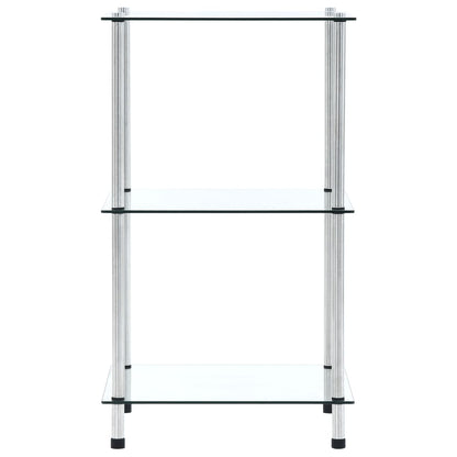 vidaXL 3-Tier Shelf Transparent 40x40x67 cm Tempered Glass