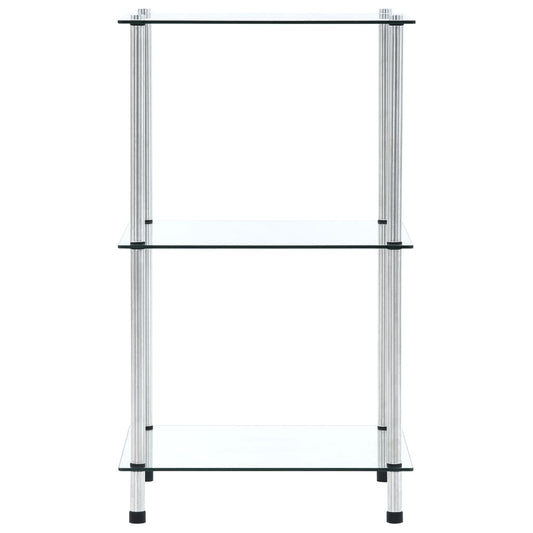 vidaXL 3-Tier Shelf Transparent 40x40x67 cm Tempered Glass