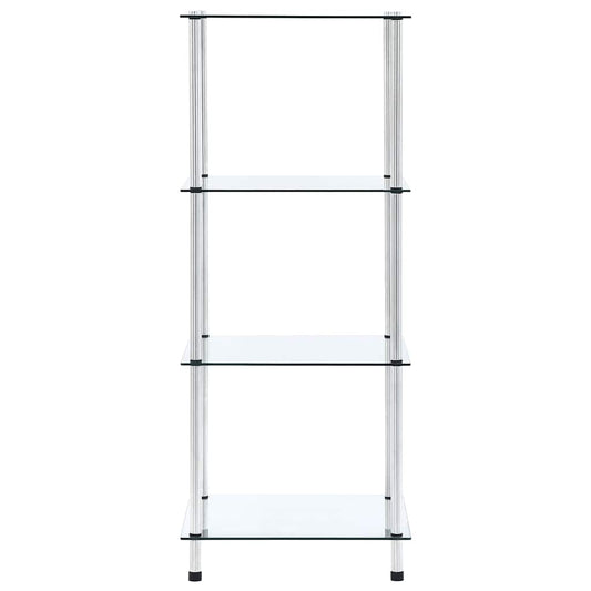vidaXL 4-Tier Shelf Transparent 40x40x100 cm Tempered Glass