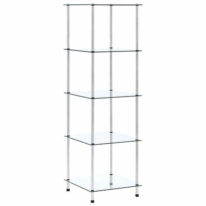 vidaXL 5-Tier Shelf Transparent 40x40x130 cm Tempered Glass