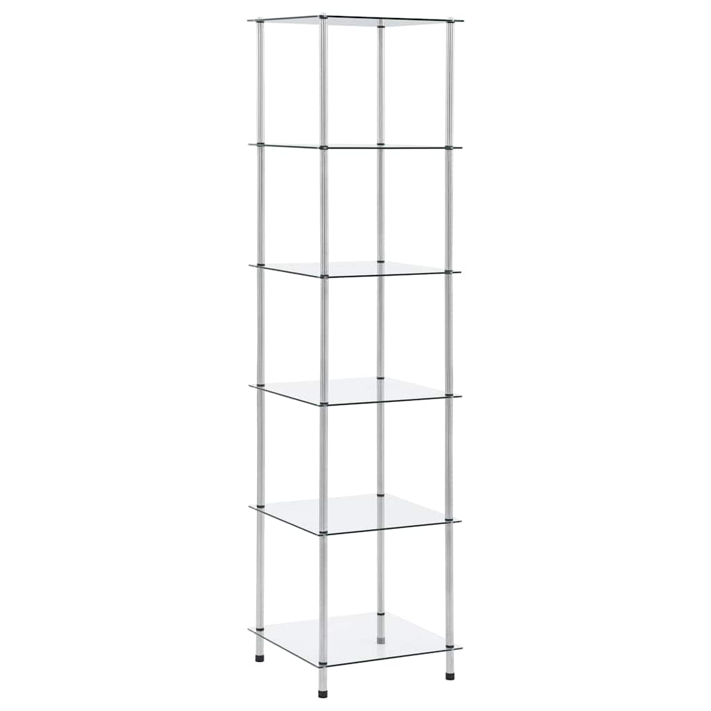 vidaXL 6-Tier Shelf Transparent 40x40x160 cm Tempered Glass
