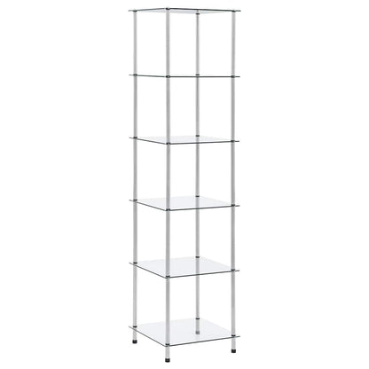 vidaXL 6-Tier Shelf Transparent 40x40x160 cm Tempered Glass