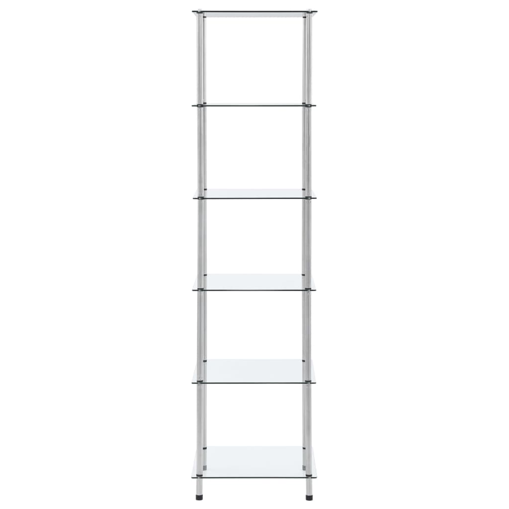 vidaXL 6-Tier Shelf Transparent 40x40x160 cm Tempered Glass