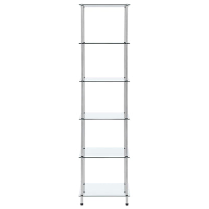 vidaXL 6-Tier Shelf Transparent 40x40x160 cm Tempered Glass