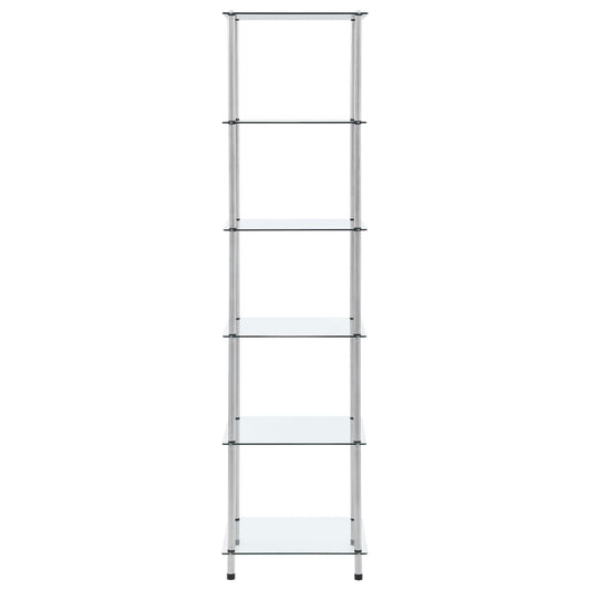vidaXL 6-Tier Shelf Transparent 40x40x160 cm Tempered Glass