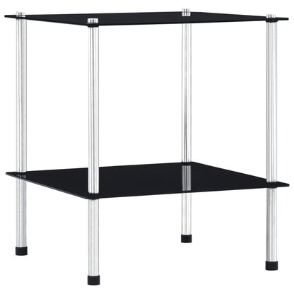 vidaXL Shelf | Black | Tempered glass, stainless steel | Compact | Shelf