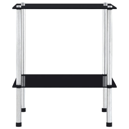 vidaXL Shelf | Black | Tempered glass, stainless steel | Compact | Shelf